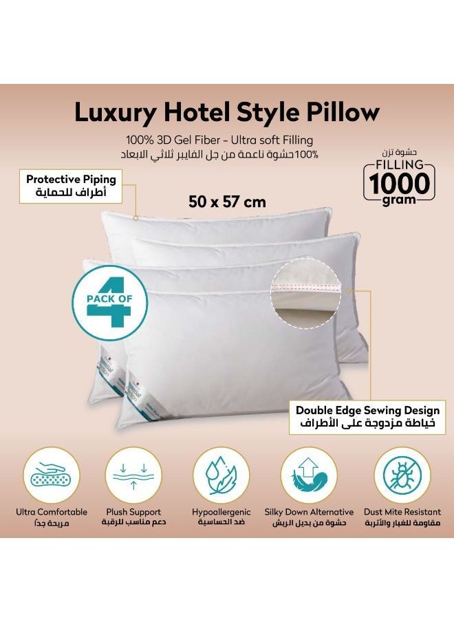 Donetella Hotel Style Super Saver Package 6 Pcs Comforter Set White +Mattress Topper + 4 Pillows King  - Image 5