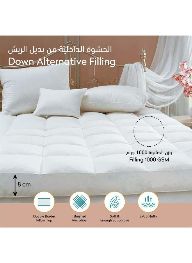 Donetella Hotel Style Super Saver Package 6 Pcs Comforter Set White +Mattress Topper + 4 Pillows King  - Image 4