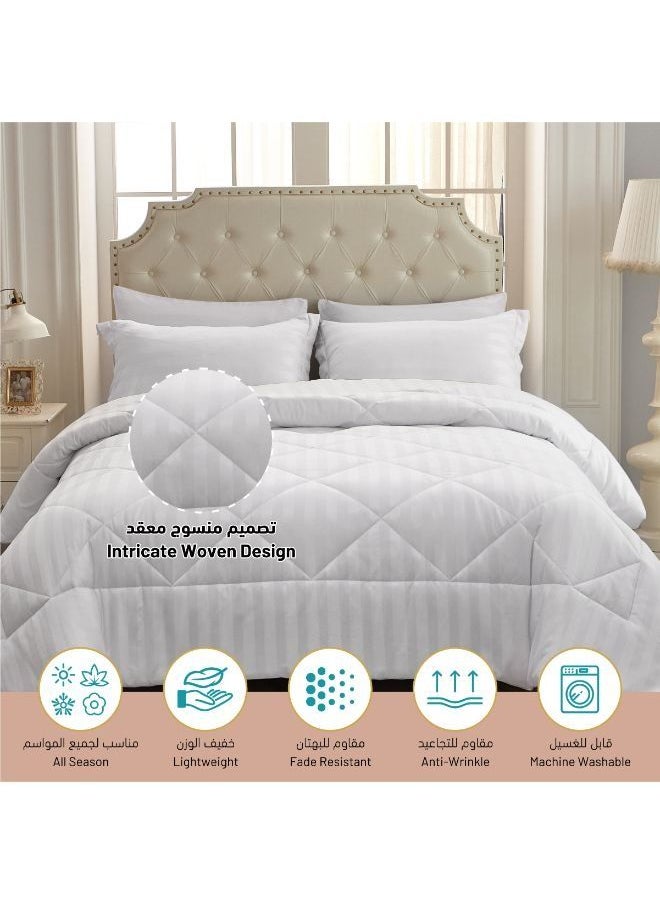 Donetella Hotel Style Super Saver Package 6 Pcs Comforter Set White +Mattress Topper + 4 Pillows King  - Image 3