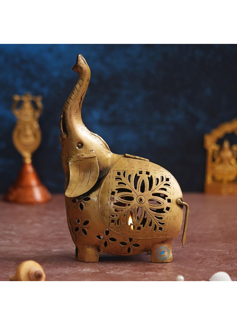 CRAFTASIA Craftasia Trunk up Elephant Tea Light dhoop Holder for Home and Living Room Decoration Diwali Pooja Decoration  - Image 2