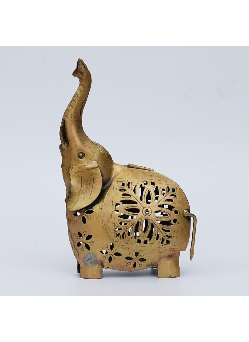 CRAFTASIA Craftasia Trunk up Elephant Tea Light dhoop Holder for Home and Living Room Decoration Diwali Pooja Decoration  - Image 5