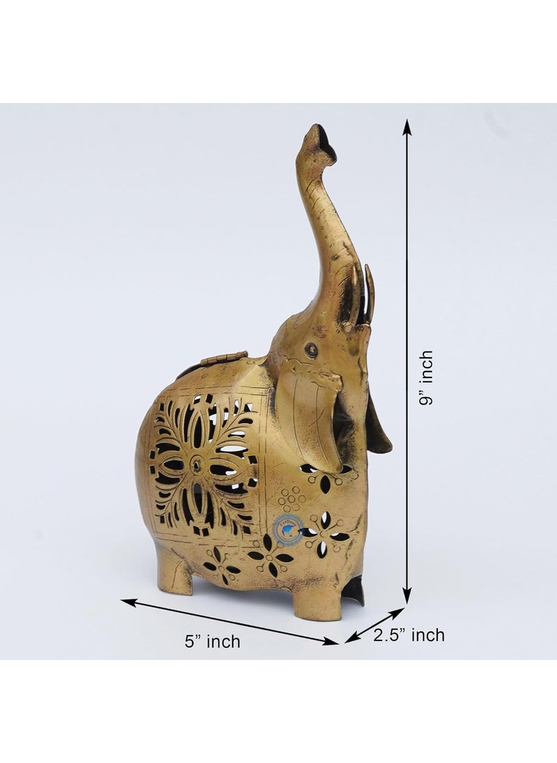CRAFTASIA Craftasia Trunk up Elephant Tea Light dhoop Holder for Home and Living Room Decoration Diwali Pooja Decoration  - Image 4