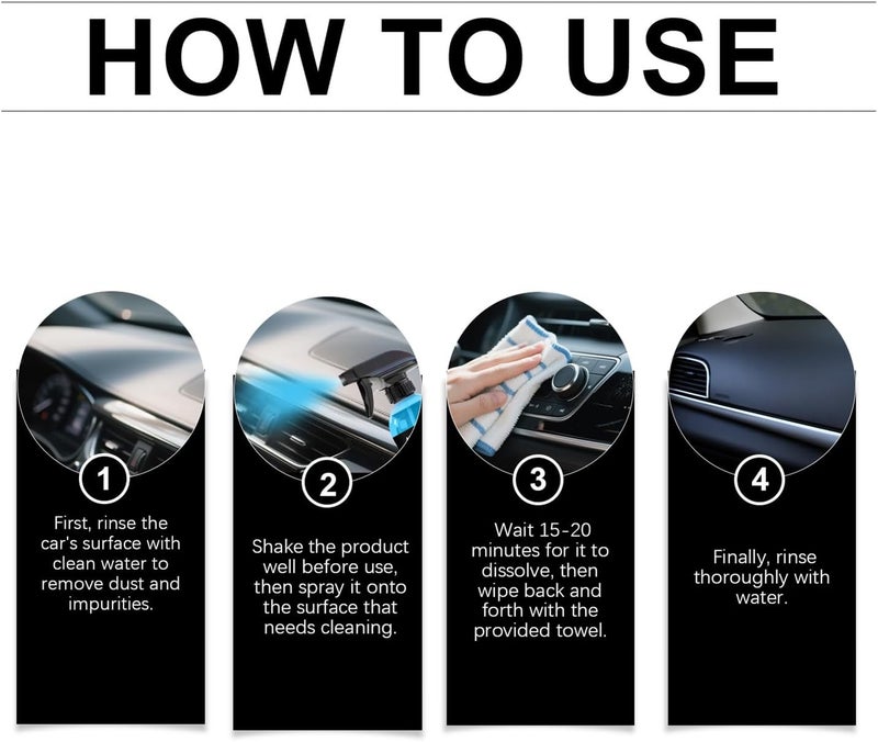 Interior Cleaner,Gentle Stain Remover Shine Protectant - Car Interior Cleaner Detailing Spray - for Dashboard Seat Carpet Leather Upholstery Truck SUV RV Sedan Prevent Fading Cracking - Image 4