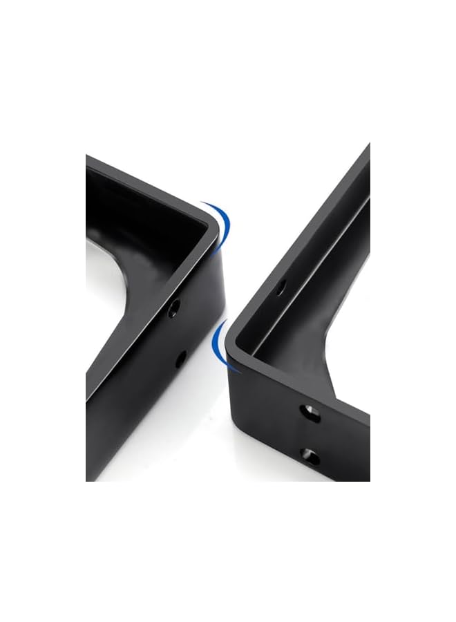 The Bros The Bros Shelf Brackets 15.5 inch - 2pcs Wall Mounted Triangle Heavy Duty Corner Brace Joint Right Angle L Bracket for DIY Table Bench Countertop - Black  - Image 3