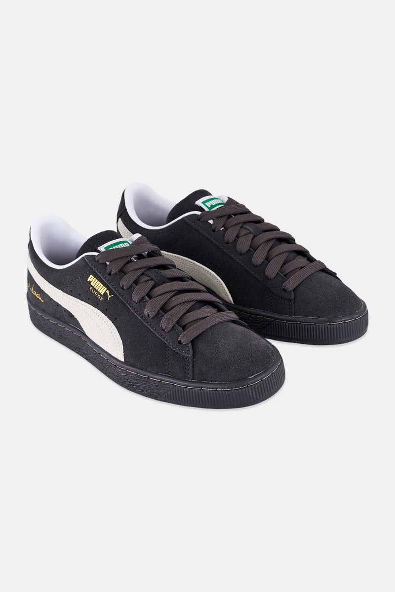 PUMA أحذية أطفال أولاد كلاسيكية من جلد السويد XXi مزودة بأربطة للخارج، رمادي غامق - Image 1