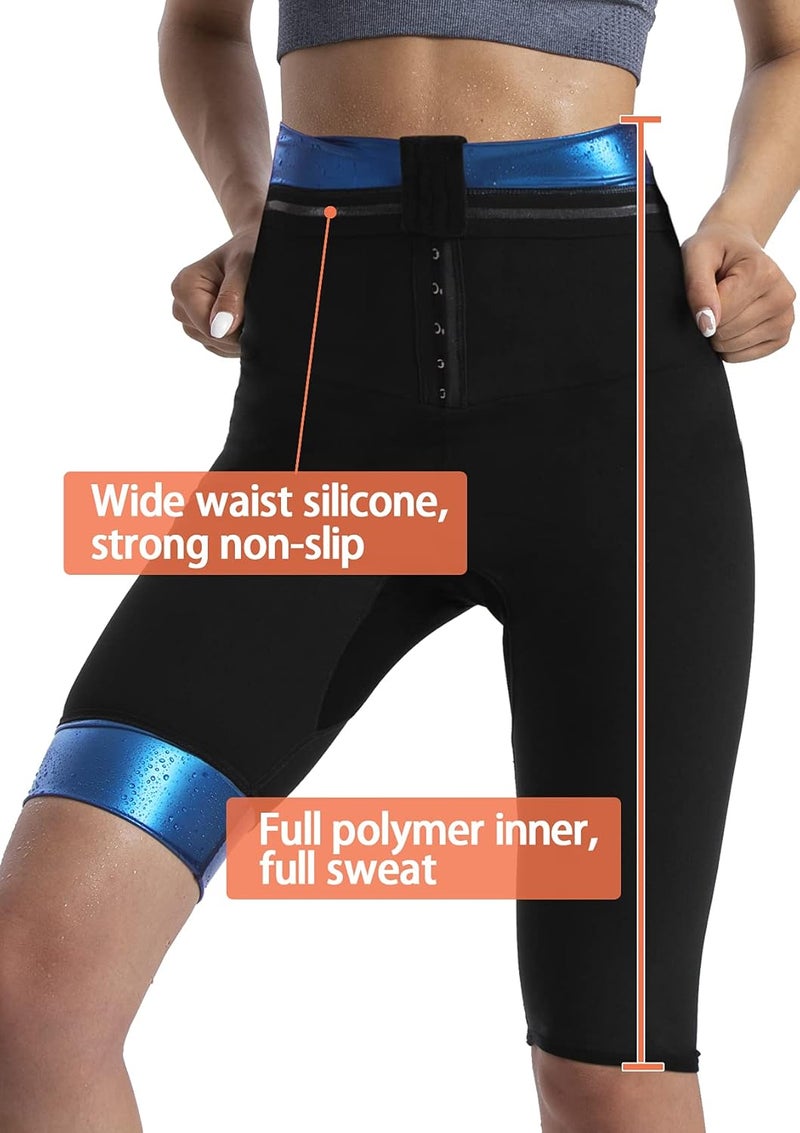 QZSH Sauna Pants Women Sweat Capris Slimming Leggings,Mesh Crotch,High Waist Workout Body Shaper Suits - Image 4