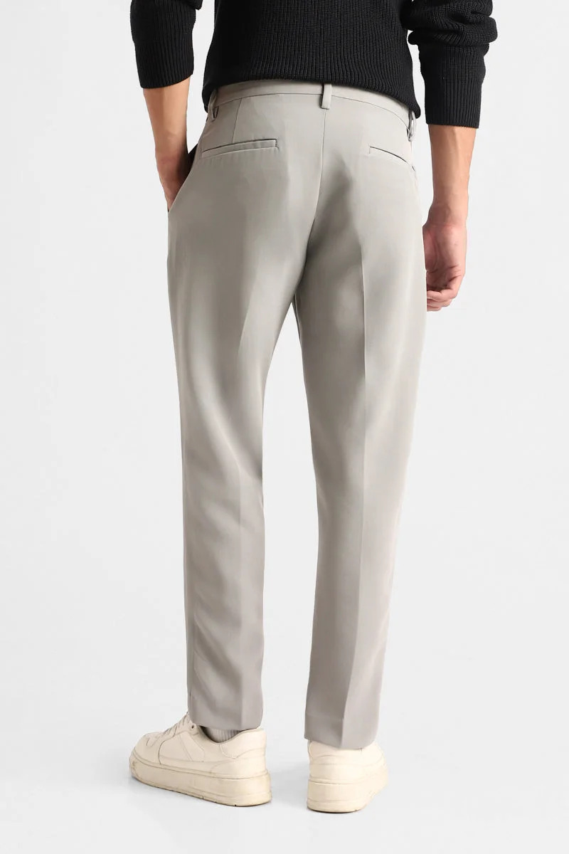 Snitch Grey Regular Fit Stretch Trousers for Men | Best Price UAE