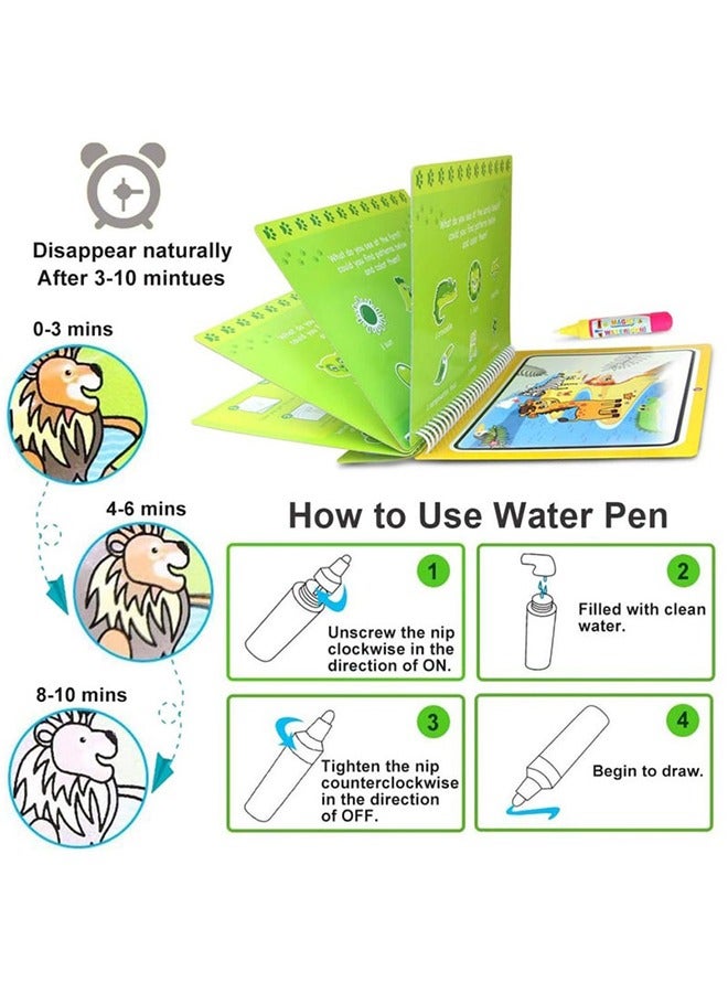 Water Painting Books, Free Coloring Books for Young Children, Pens, Water Graffiti Drawing Boards, Children's Educational Toys, Birthday Gifts for Girls and Boys (Dinosaurs, Farms, And Vehicles)  - Image 2