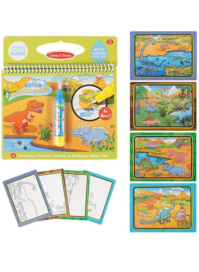 Water Painting Books, Free Coloring Books for Young Children, Pens, Water Graffiti Drawing Boards, Children's Educational Toys, Birthday Gifts for Girls and Boys (Dinosaurs, Farms, And Vehicles)  - Image 5