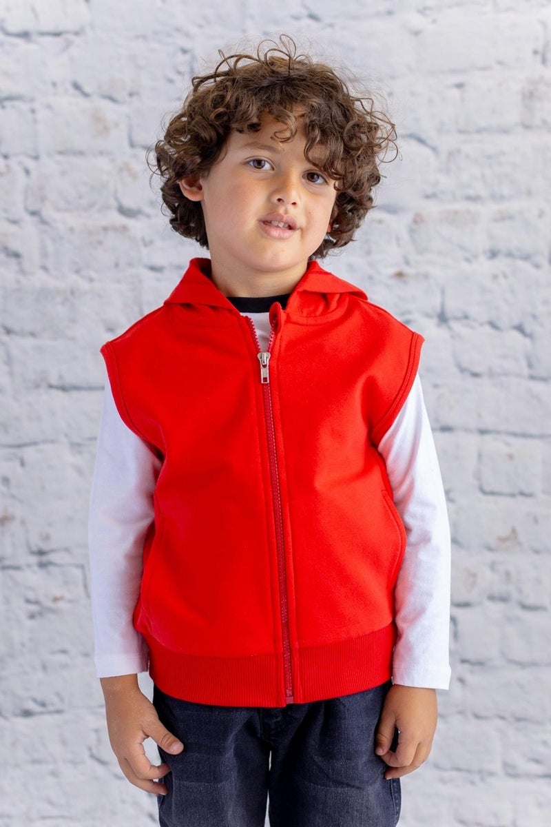 Zeyland Kids Basic Hooded Vest - Red 