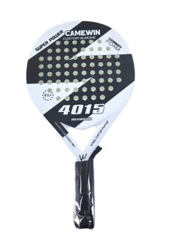 Rock Pow Padel Tennis Racket Carbon Fiber Diamond Shape with Bag Included - White and Black  - Image 1