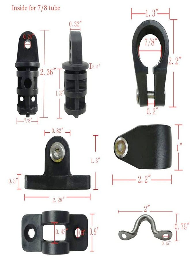 NOBLEZHU 22Pcs Bimini Top Fittings Hardware 7/8" Nylon Boat Top Fittings Hardware 4 Bow Bimini Top Hardware Fittings Set Boat Canopy Parts - Image 2