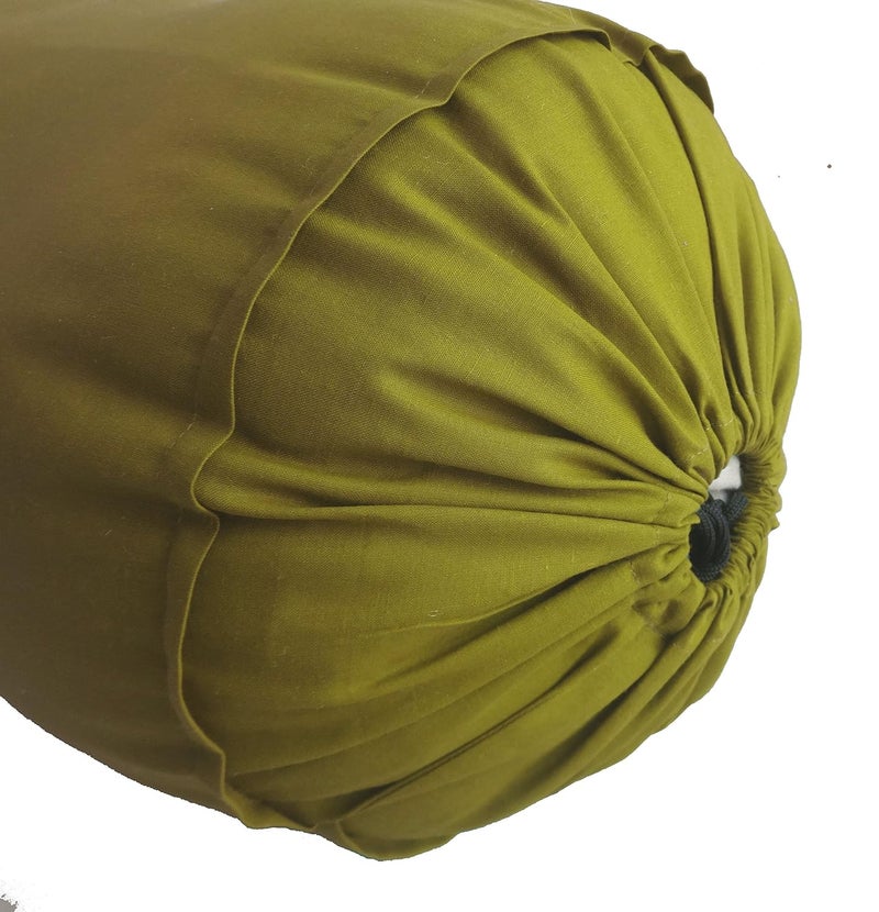 Saffron Cotton Deewan Couch Round Removable Bolster Cover 10 Diameter x 24 Long25 cm Diameter x 60 cm Long Set of 2 - Image 1
