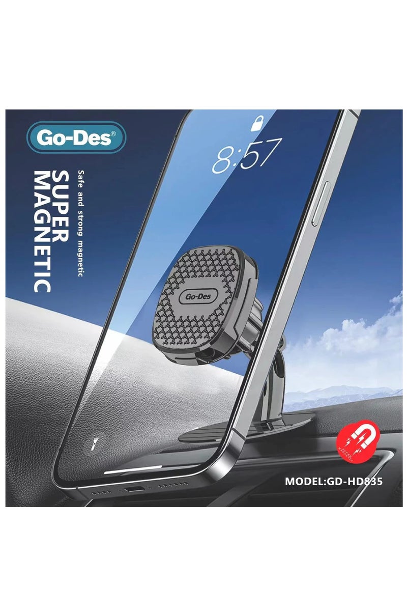 Go-Des Intelligent dashboard in-car Magnetic holder Magnetic Car Phone Holder Stand Multifunctional Universal Magnet Wall Mobile Phone Holder - Image 3