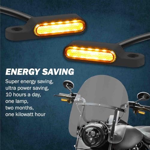 MIKANIX Universal Handlebar LED Turn Signal Indicator Light for Motorcycle | Mini Amber Blinker | Waterproof, Bright Flashing Light | Bike Indicator Lamp - Image 3