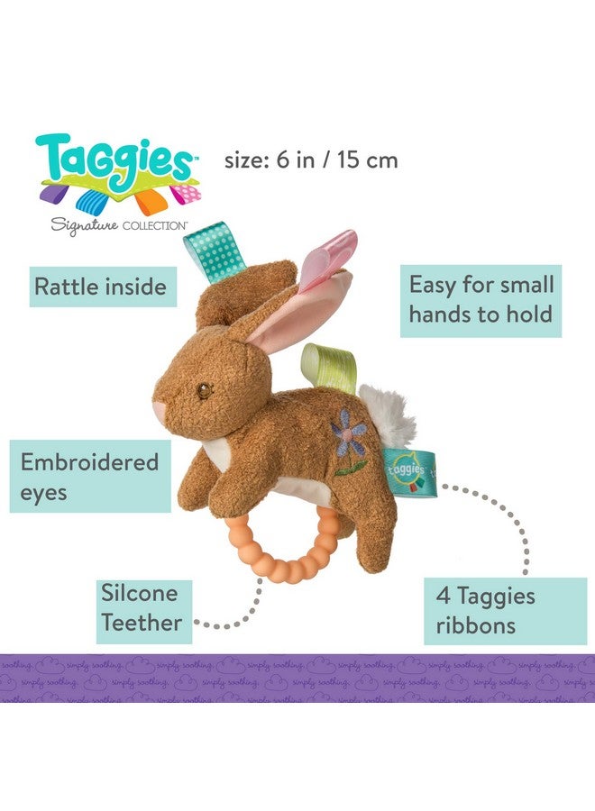 Taggies Teether Baby Rattle 6" Harmony Bunny - Image 4