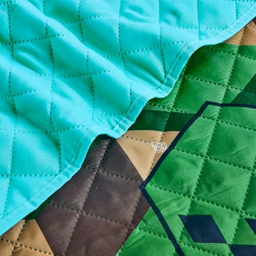 Minecraft Twin Bedding Set for Kids - Bundle with Quilted Bedspread Plus Stickers - Image 4