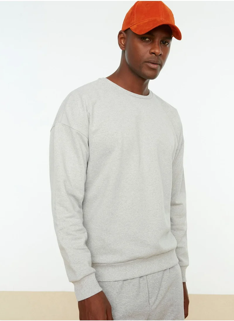 trendyol Back Print Crew Neck Sweatshirt