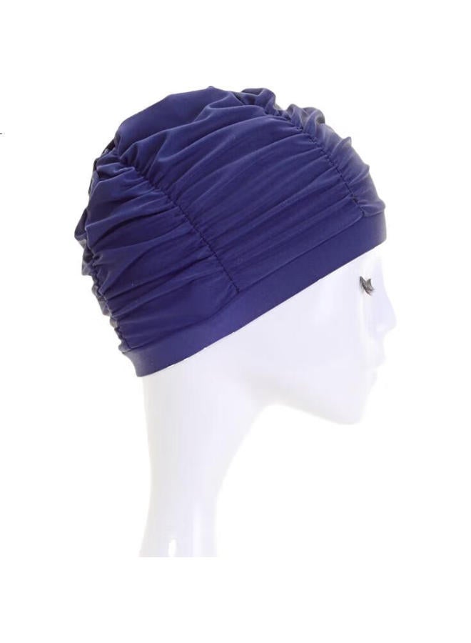 Sanqi Swimming Cap For Women, Extra Large Size, Long Hair, Ear Protection, Comfortable, Adult Equipment, Hot Spring Supplies, 88800 Navy Blue - Image 2