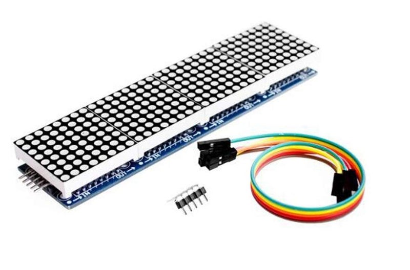 NOYITO MAX7219 Dot Matrix Module 4 in 1 Display Module Blue Red Green Three Colors with 5Pin Wire Suitable for Microcontroller - Upgrade (Green) - Image 1