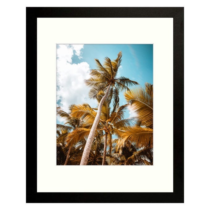 11X14 PICTURE FRAME WITH MAT FOR 8X10 PHOTO HIGH DEFINITION GLASS WIDE MOLDING PREINSTALLED WALL MOUNTING HARDWARE BLACK 1 PACK