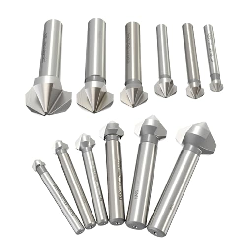 Dtacke 6PC 90 Degree 3 Flute Chamfering End Mill Cutter Drill Bit HSS Chamfer Countersink Bits Set - Image 5