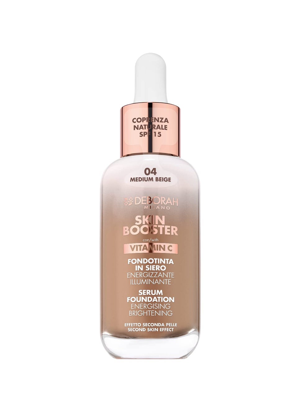 DEBORAH Deborah Milano - Skin Booster Fondotinta in Siero SPF 15, N.4 Medium Beige, Energizzante e Illuminante, con Vitamina C, 30 ml 