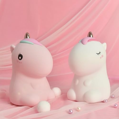 Desidiya Silicone Unicorn Night Light Rechargeable Led Lamp with 7-Color Breathing Modes, Touch Sensor Control- Perfect Decoration for Kids Bedroom Decor, Gifts Baby, Children, (White) - Image 5