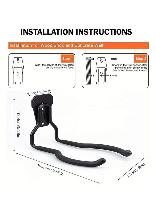 2pcs Heavy Duty Wall Hooks For Garden Tool Storage Garage Organization Metal Hangers - Image 3