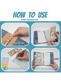 joyzzz Budget Binder A6 Pu Leather Binder Including One 6 Ring Soft Leather Binder Cover Budget Planner 12 Cash Envelopes 12 Budget Sheets 5 Dividers Money Organizer For Cash For Saving Binder  - Image 3