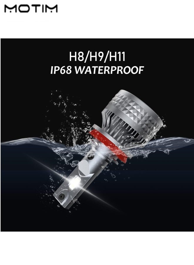 2Pcs H8 H9 H11 LED Headlight Bulbs, 6000K Super Bright LED Bulb, High Low Beam Halogen Replacement LED Headlights Conversion Kit, IP67 Waterproof