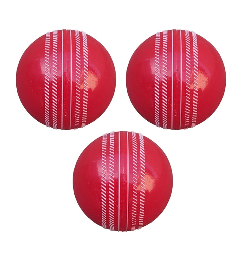 IFOLDUP Rubber Synthetic Cricket Ball i10 -Poly Hard Ball for Indoor and Outdoor Training(RED Combo) - Image 1