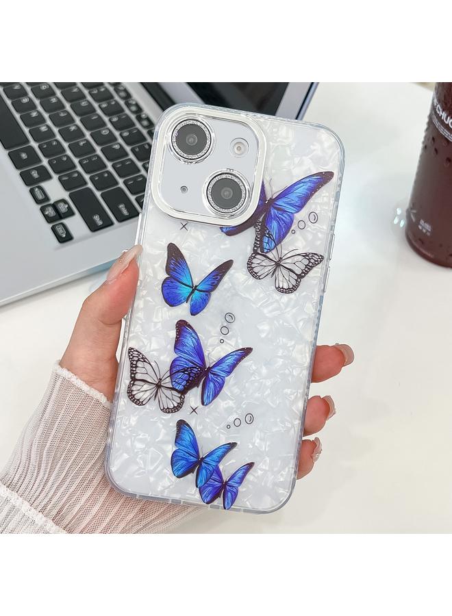 Zaboon Case For iPhone 13 Plating Texture Butterfly TPU Phone Case with Glitter Lens Film - Image 1