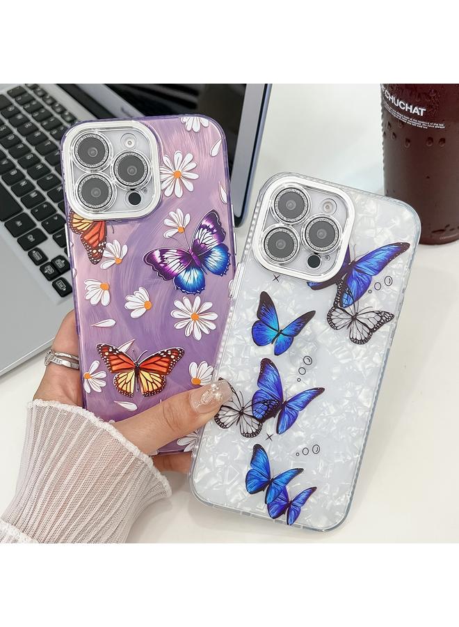 Zaboon Case For iPhone 13 Plating Texture Butterfly TPU Phone Case with Glitter Lens Film - Image 2