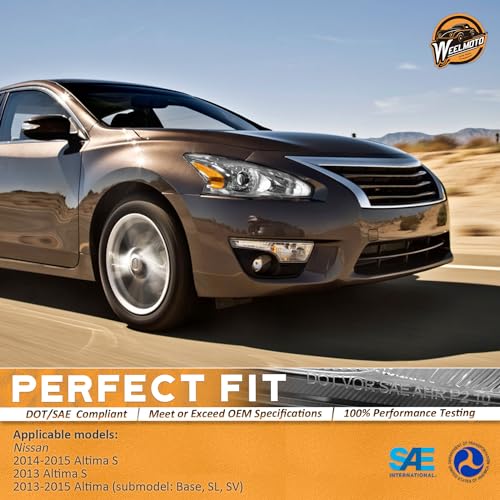 WEELMOTO Halogen Headlights for 2013-2015 Altima 4Dr Sedan Headlight Assembly Pair Replacement for 13 14 15 Altima Chrome Housing Amber Reflector - Image 2
