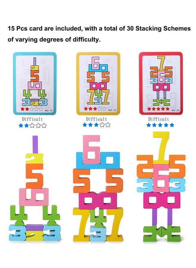 JYJ Wooden Stacking Building Blocks for 3+ Years Old Kids 1-10 Number Game Balance Competition Toy, Gift for Boys Girls - Image 3