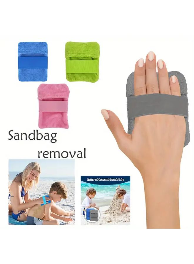 Blue Beach Coral Sand Removal Towel Lightweight Hand Washable Square Geometric - Image 2