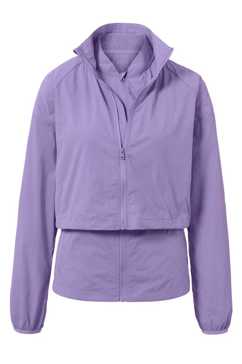 Tchibo Women Sportswear Fit Plain Running Jacket, Lavender  - Image 2