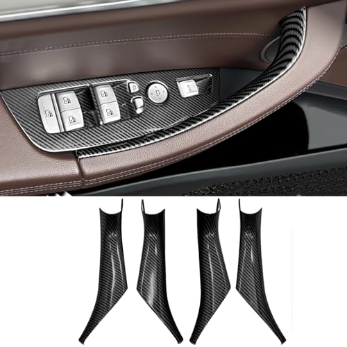 CHUANGHUI 4PCS Car Door Pull Cover Fit for BMW X3 G01 2018-2023, X4 G02 2019-2024 Interior Door Handle Protective Decorate Covers 20i 30i 30e (Carbon Fiber Color) - Image 1