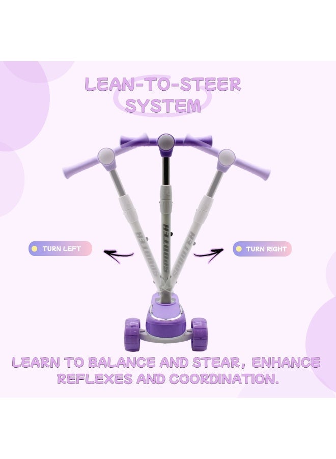 EASY FUTURE Kids Kick Scooter: Foldable Design, Height-Adjustable Handle, LED Wheels, Rear Brake  for Ages 3-8 Including Full Protective Gear Set - Image 3