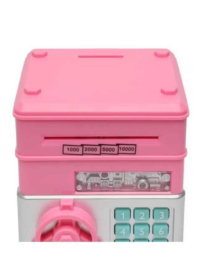 Children's ATM Saving Money Machine Toy, Pink, with Code Lock and Coin Slot - Image 4
