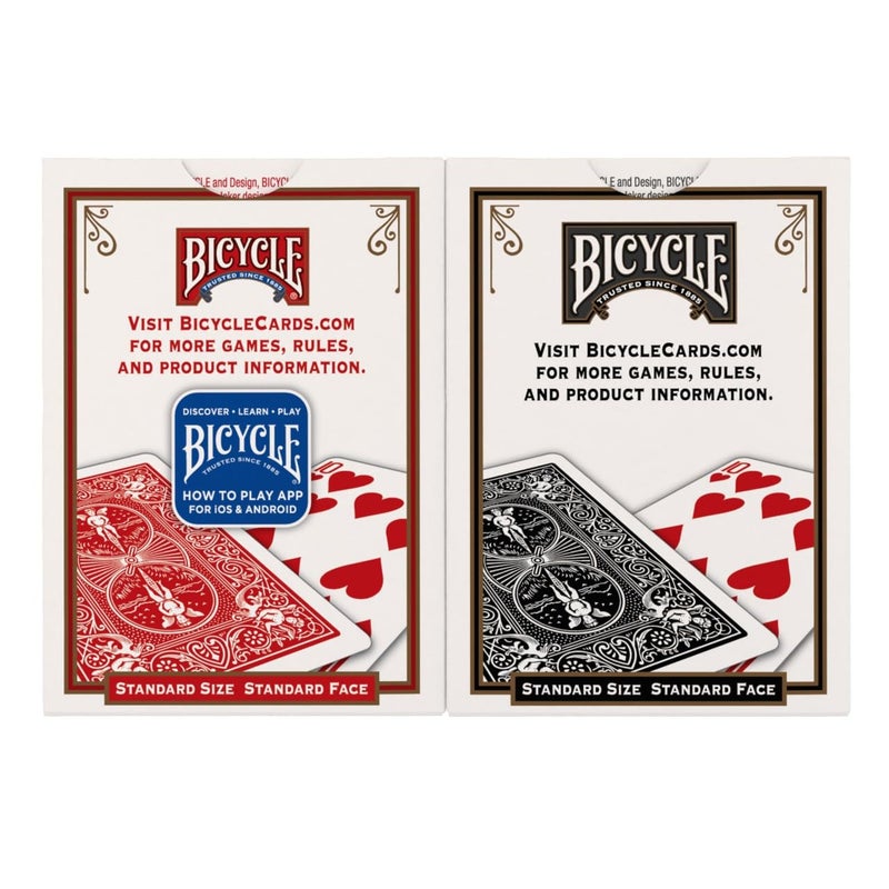 Bicycle Playing Cards 4 Pack, Standard Index Poker Size Decks in Red and Black for Poker, Blackjack, Rummy, Family Game Nights, and Classic Card Games, All Ages - Image 3