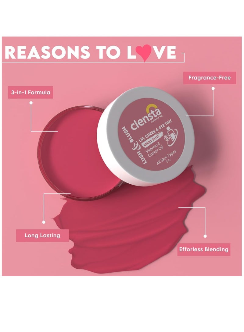 Clensta Lip Cheek Tint Candy Cane with Goodness of Vitamin E Castor Oil 5G - Image 3
