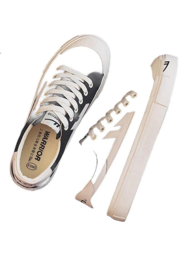 Pull Back Warrior Men'S Canvas Shoes Summer Breathable New Trendy Men'S Board Shoes Black And Brown Size 37 (235Mm) - Image 2