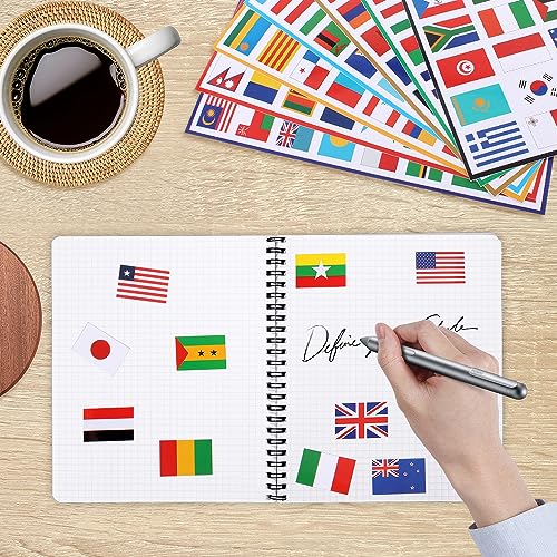 TamBee Countries Flags Stickers 224PCS Multi Territorial Maps Nations Patterns Face Sticker Travel Stickers Children's Room Decor Labels Football Team World Cup A4 7PACKS Olympics - Image 5