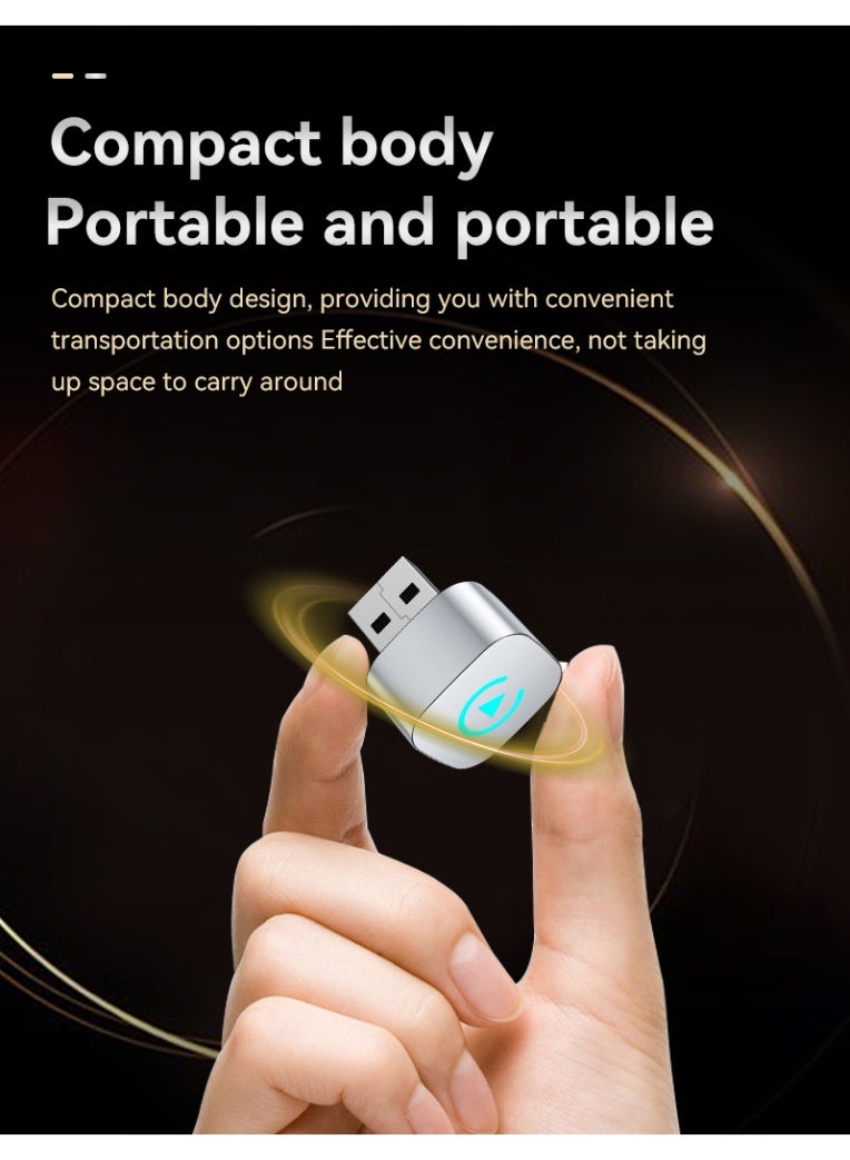 TUNKE 2-in-1 Wireless CarPlay & Android Auto Adapter – Bluetooth 5.0 + 5G WiFi, Plug & Play USB Dongle (Silver) for Cars with Wired CarPlay System  - Image 4