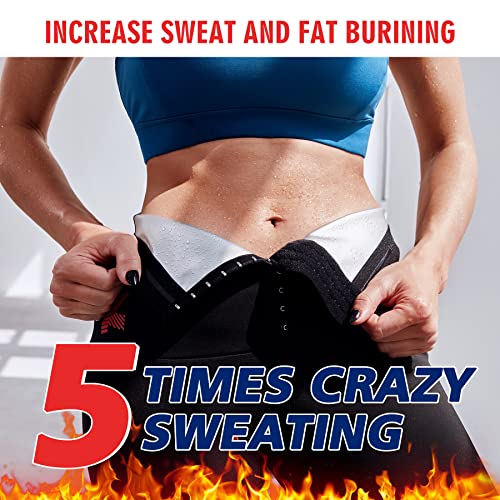 KUMAYES Sauna Leggings for Women Sweat Pants High Waist Compression Slimming Hot Thermo Workout Training Capris Body Shaper (Black, Medium) - Image 2