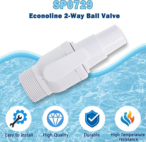 Wadoy SP0729 Econoline 2 Way Ball Valve Replacement Compatible with Hayward – 1.5" MIP x 1.5" - 1.25" Hose Adapter Econoline ABS Valve, 50 psi, Non-Corrosive - Image 4