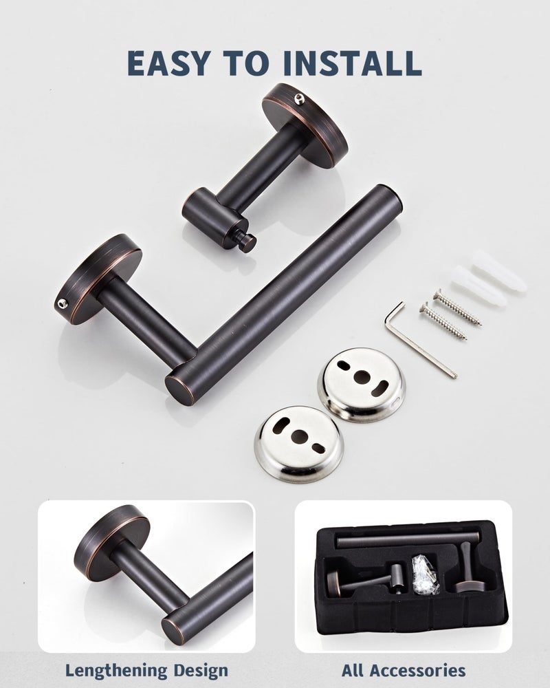 RARXTR Bronze Toilet Paper Holder SUS304 Stainless Steel Double Post Pivoting Toilet Paper Roll Holder Wall Mounted Toilet Tissue Holder for Commercial Bathroom RV Oil Rubbed Bronze - Image 3