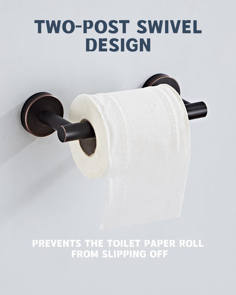 RARXTR Bronze Toilet Paper Holder SUS304 Stainless Steel Double Post Pivoting Toilet Paper Roll Holder Wall Mounted Toilet Tissue Holder for Commercial Bathroom RV Oil Rubbed Bronze - Image 4